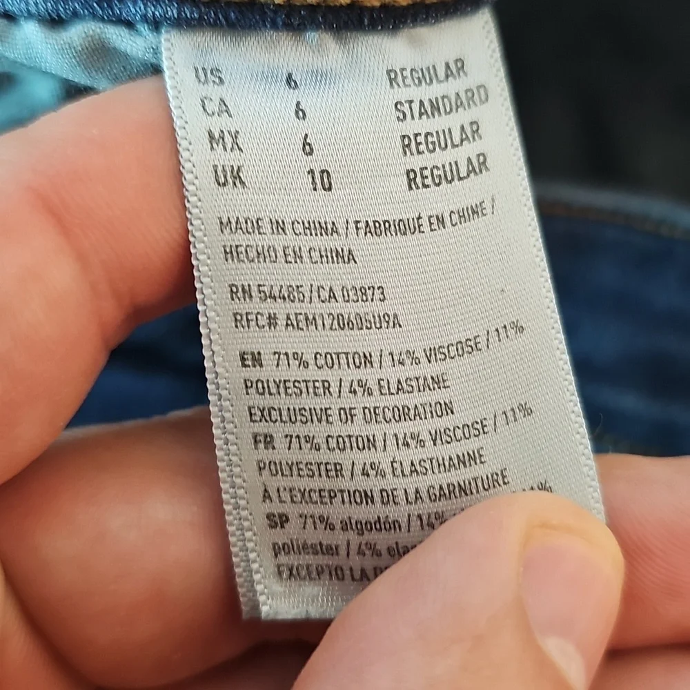 American Eagle Size 6 Super Stretch X Dark Blue Skinny Jeggings - Picture 8 of 8